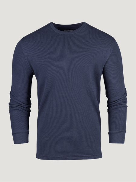 Navy Thermal Long Sleeve Crew Ghost Mannequin | Fresh Clean Threads